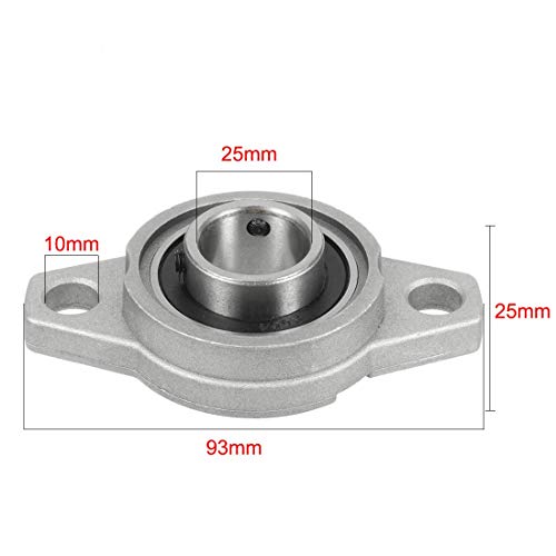 Xnrtop KFL005 25mm Zinc Alloy Self Aligning Pillow Block Flange Bearing, Zinc Pack of 2 - Image 3