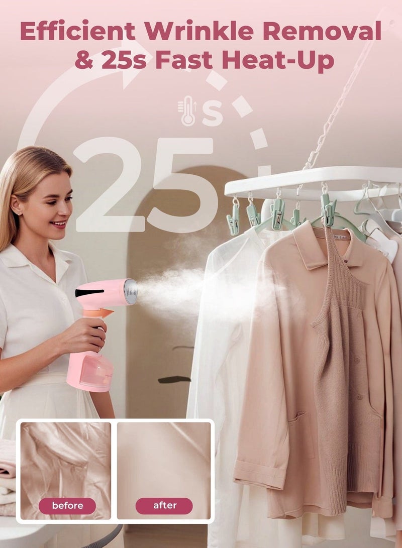 DOSCHER Upgrade 1600W Handheld Garment Steamer – Portable Steam Iron with 3 Heat Levels, 25s Fast Heat-Up & Wrinkle  Remover - Image 4