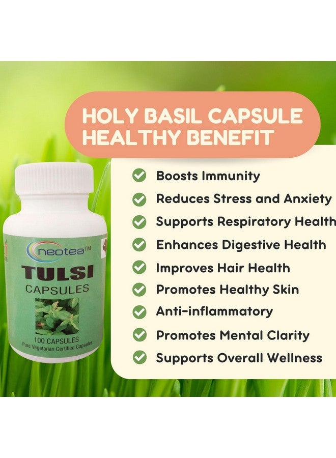 Neotea Tulasi (Holy Basil) Capsules | Natural Herbal Supplement for Respiratory Health | Boosts Immunity | Relieves Cough & Cold | Supports Wellness | 100% Pure Tulsi Extract | 500mg - 100 Capsules - Image 3