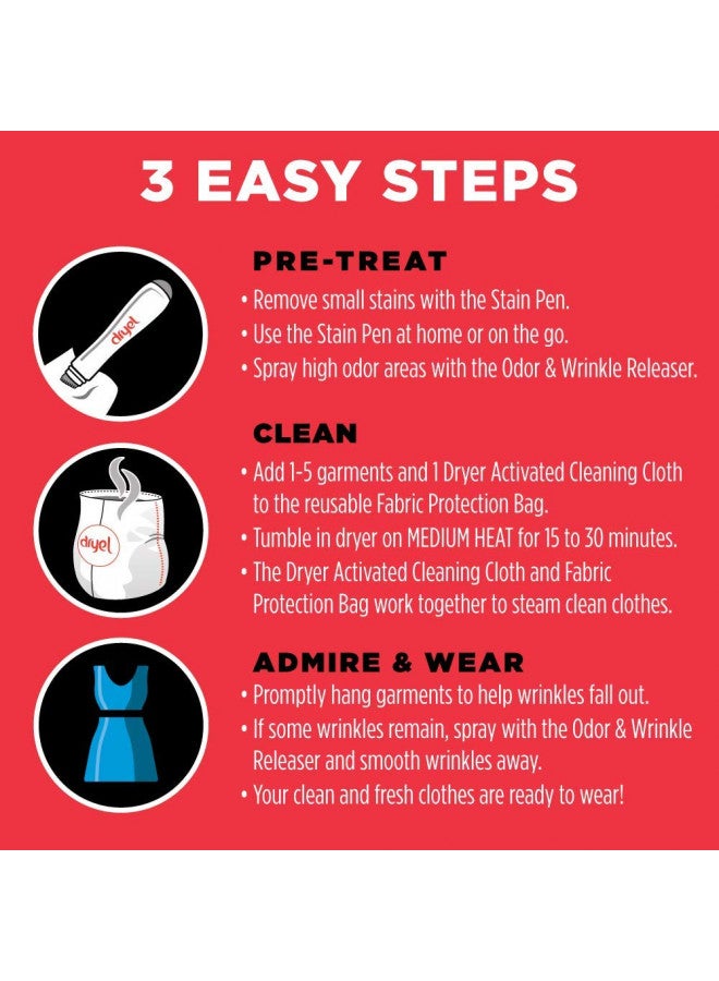 Dryel At-Home Dry Cleaner Refill Kit, Includes Dry Cleaning Cloths and To-Go Stain Removal Pen - 10 Load Capacity - Image 3