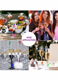 NIBEMINENT 12Pcs Drink Glasses Markers, Label Tags Identifiers, Colorful Reusable Charms for Glass Cups Bottles Home Party Favors  - Image 3