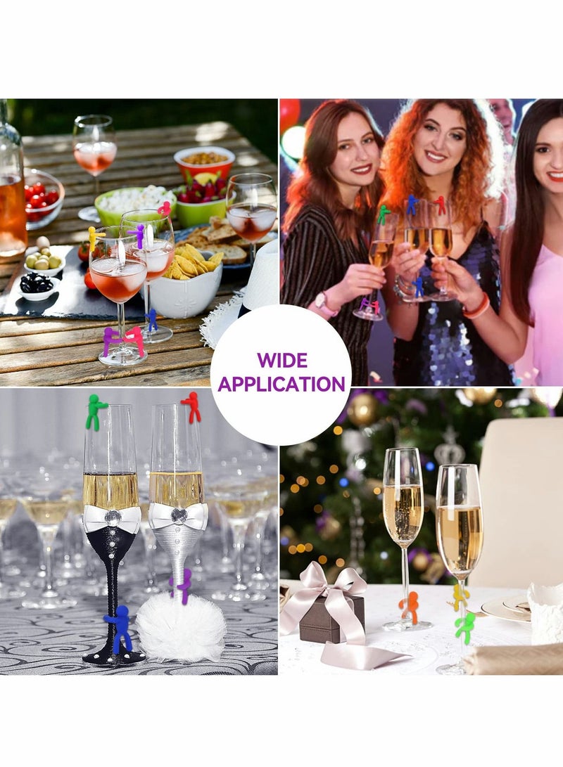 نيبمينينت 12Pcs Drink Glasses Markers, Label Tags Identifiers, Colorful Reusable Charms for Glass Cups Bottles Home Party Favors  - Image 3