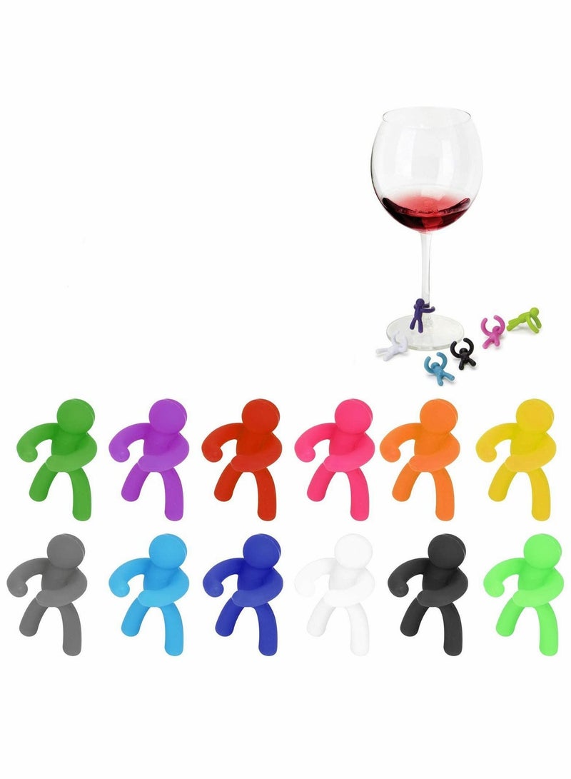 نيبمينينت 12Pcs Drink Glasses Markers, Label Tags Identifiers, Colorful Reusable Charms for Glass Cups Bottles Home Party Favors  - Image 1