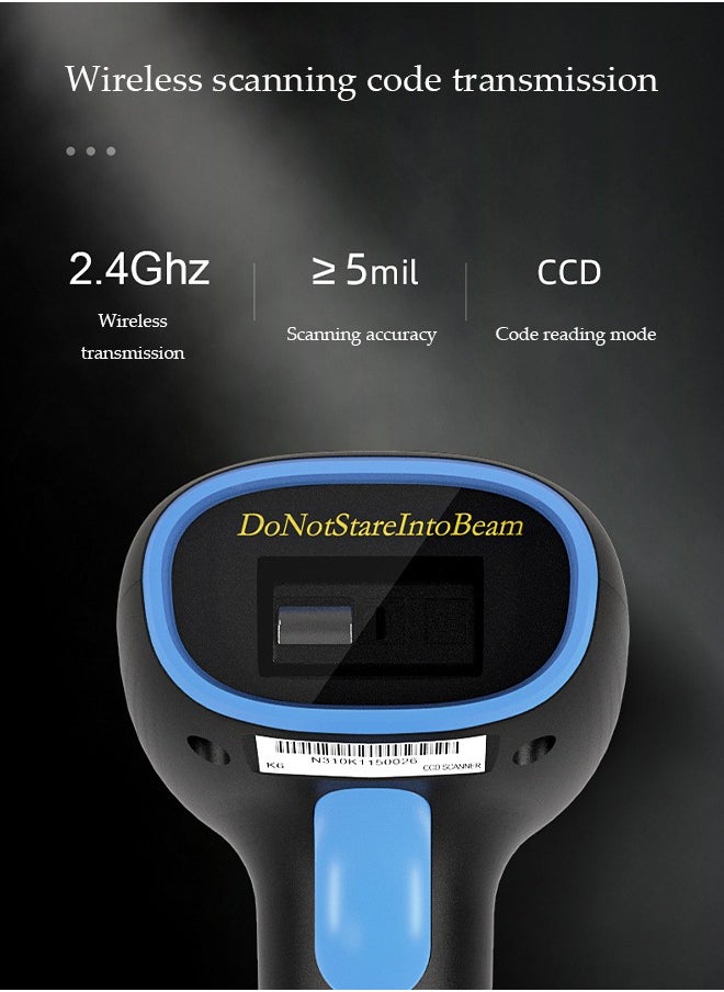 DUNISO - USB All in One Wireless Barcode Scanner with 2.4GHz Nano Receiver for The Best Wireless Scanning Experience,Can Scan All Types of Barcode and QR Code,Also Supports Wired Scanning - Image 1