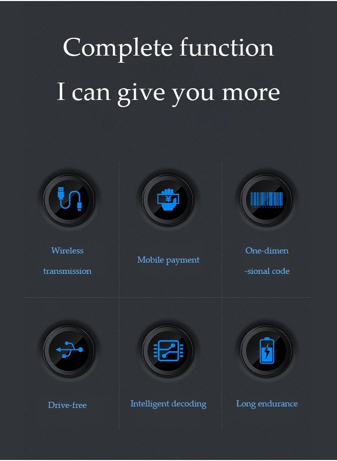 DUNISO - USB All in One Wireless Barcode Scanner with 2.4GHz Nano Receiver for The Best Wireless Scanning Experience,Can Scan All Types of Barcode and QR Code,Also Supports Wired Scanning - Image 1