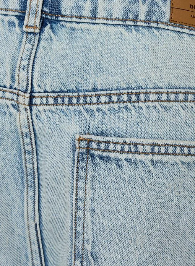سبلاش فيڤ بنطلون جينز بخصر متوسط الارتفاع بزينة ممزقة قطن