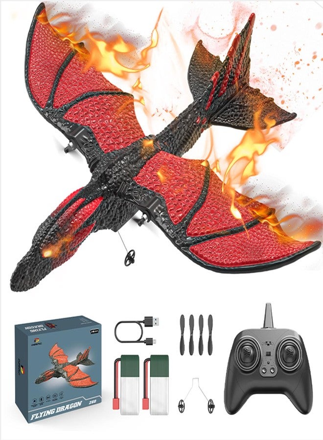 DEERC RC Dragon Plane for Kids Remote Control Airplane Toy, 2CH 6-axis Easy to Fly Foam Aircraft for Boys Beginner 8-12, Glider Stabilizer RTF Stunt Jet - Image 1