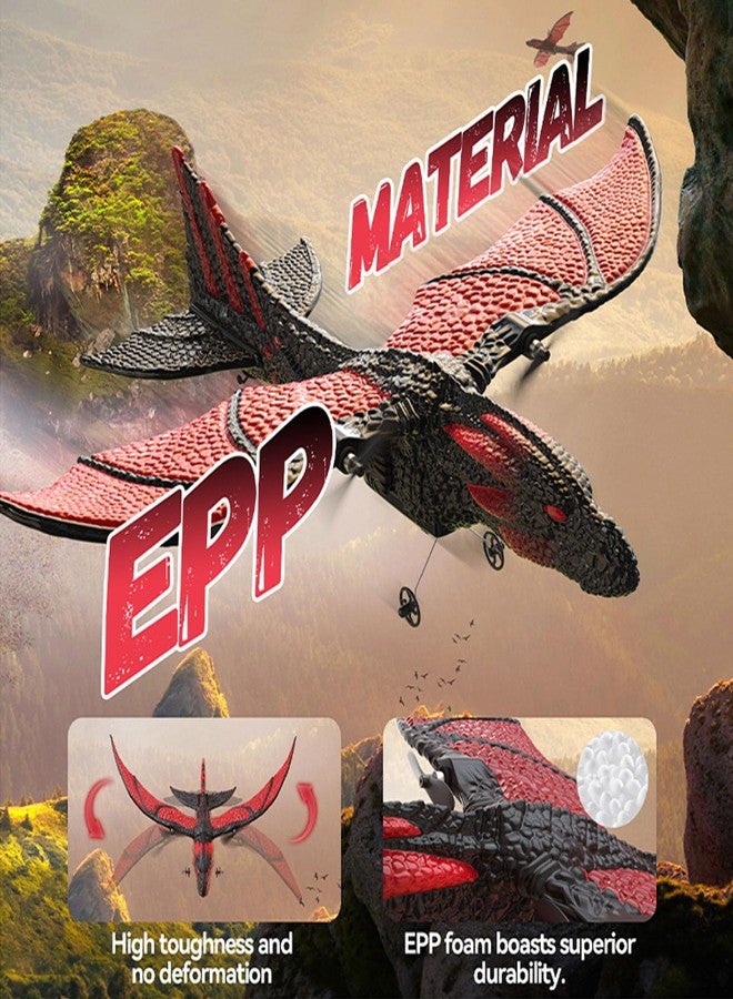 DEERC RC Dragon Plane for Kids Remote Control Airplane Toy, 2CH 6-axis Easy to Fly Foam Aircraft for Boys Beginner 8-12, Glider Stabilizer RTF Stunt Jet - Image 3