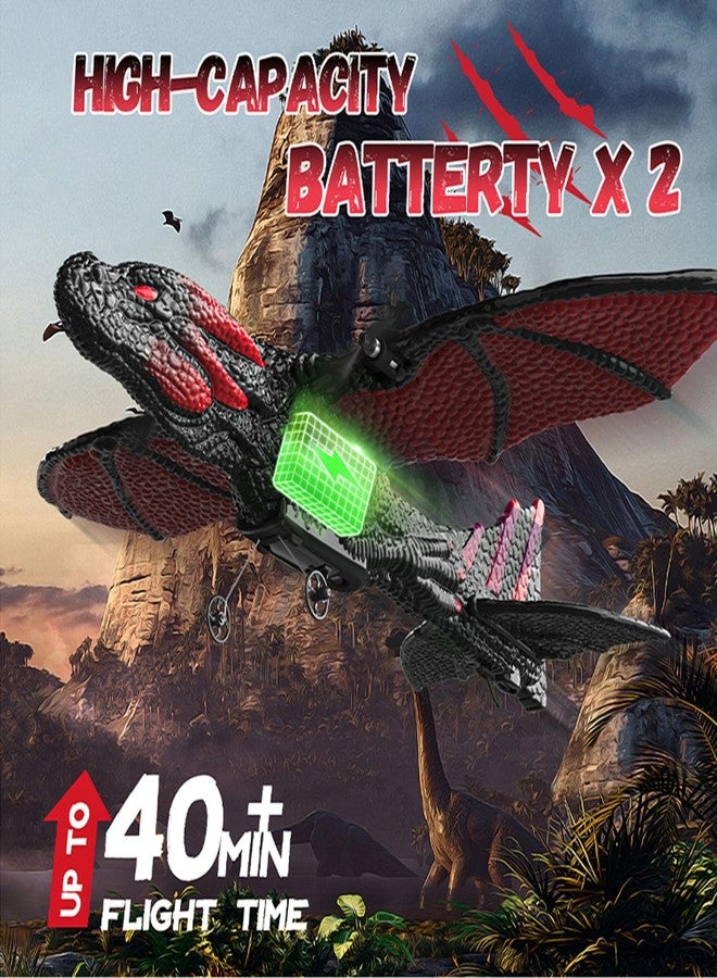 DEERC RC Dragon Plane for Kids Remote Control Airplane Toy, 2CH 6-axis Easy to Fly Foam Aircraft for Boys Beginner 8-12, Glider Stabilizer RTF Stunt Jet - Image 5