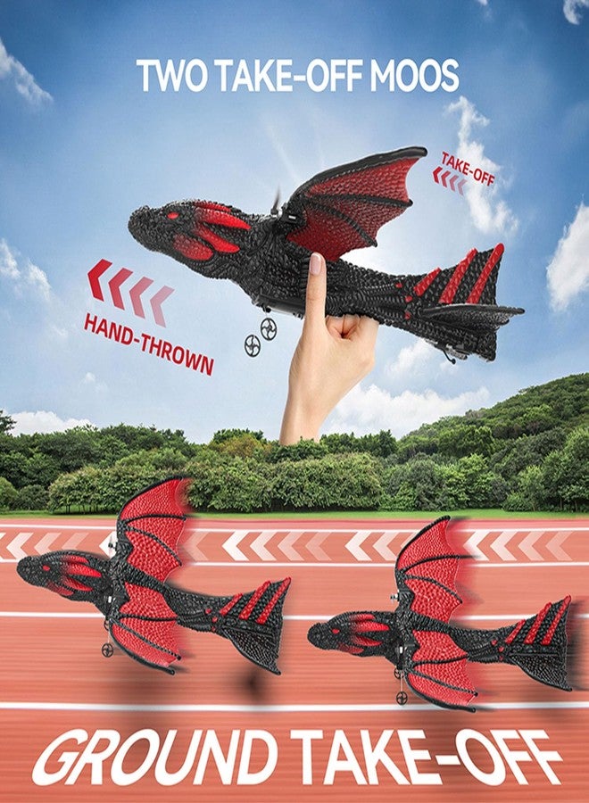 DEERC RC Dragon Plane for Kids Remote Control Airplane Toy, 2CH 6-axis Easy to Fly Foam Aircraft for Boys Beginner 8-12, Glider Stabilizer RTF Stunt Jet - Image 2