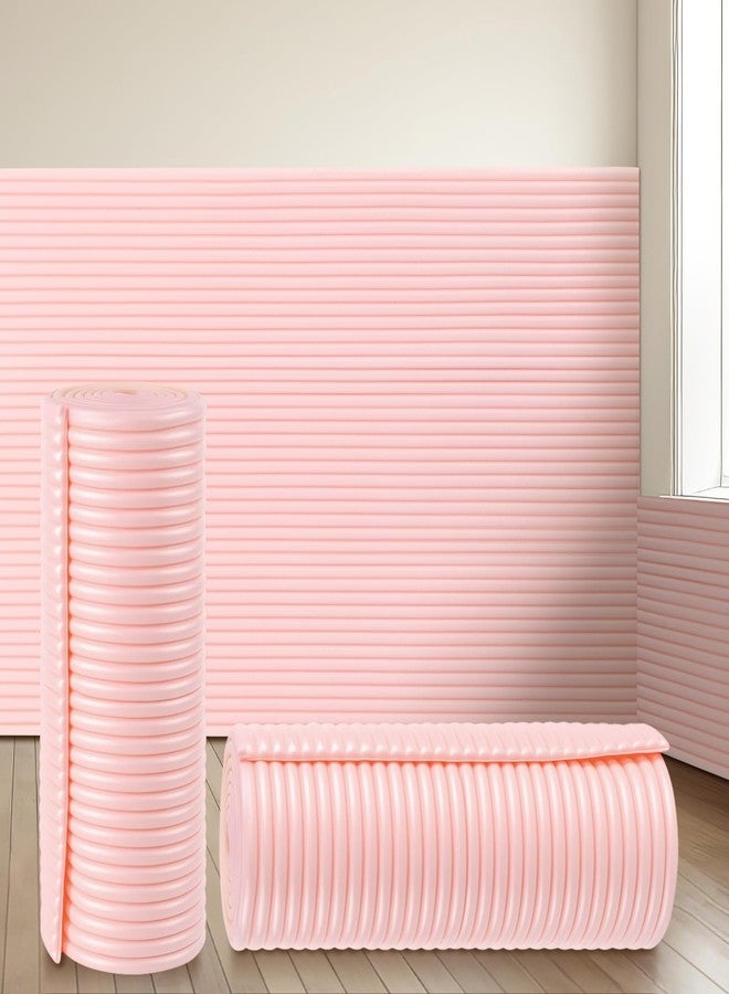 Fiwochic 15.8 x 78.7 Inch Padded Wall Panels Upholstered 3D Anti Collision Wall Padding Self Adhesive Headboard for Bedroom Kids Autism Playroom Living Room(Pink) - Image 1