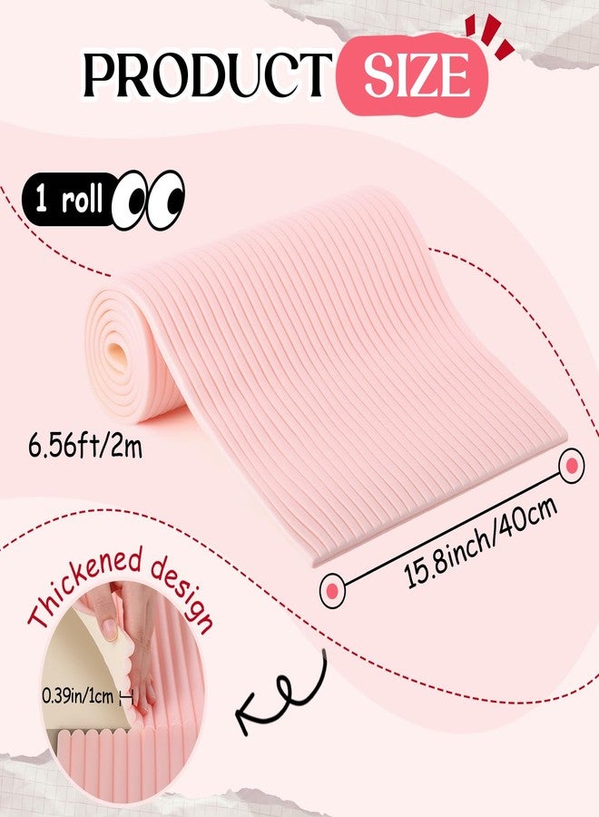 Fiwochic 15.8 x 78.7 Inch Padded Wall Panels Upholstered 3D Anti Collision Wall Padding Self Adhesive Headboard for Bedroom Kids Autism Playroom Living Room(Pink) - Image 2