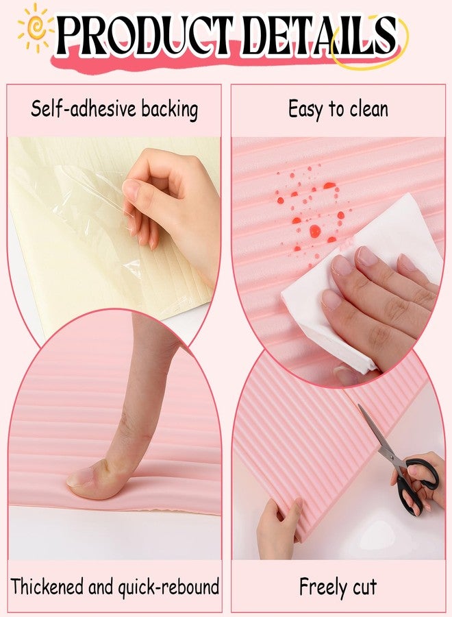 Fiwochic 15.8 x 78.7 Inch Padded Wall Panels Upholstered 3D Anti Collision Wall Padding Self Adhesive Headboard for Bedroom Kids Autism Playroom Living Room(Pink) - Image 3
