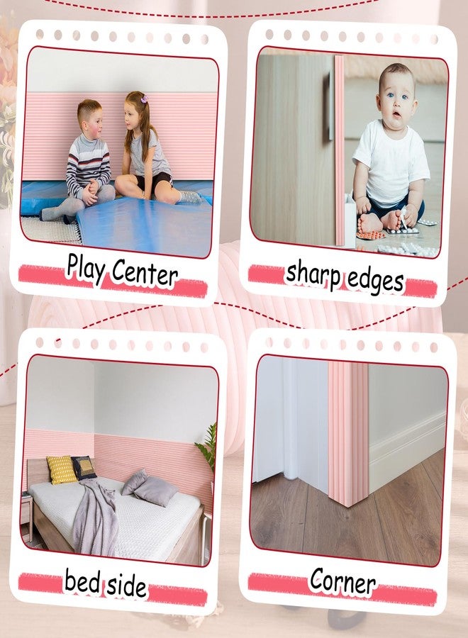 Fiwochic 15.8 x 78.7 Inch Padded Wall Panels Upholstered 3D Anti Collision Wall Padding Self Adhesive Headboard for Bedroom Kids Autism Playroom Living Room(Pink) - Image 5