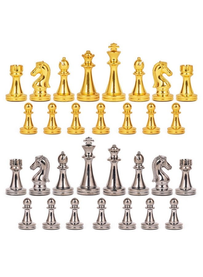 Agirlgle Metal Chess Set for Adults and Kids - Marbling Chess Board with Chess Pieces - Travel Chess Sets with Extra Queens with zinc Alloy Metal Pieces - Ideal for Beginners and Professional Players - Image 4