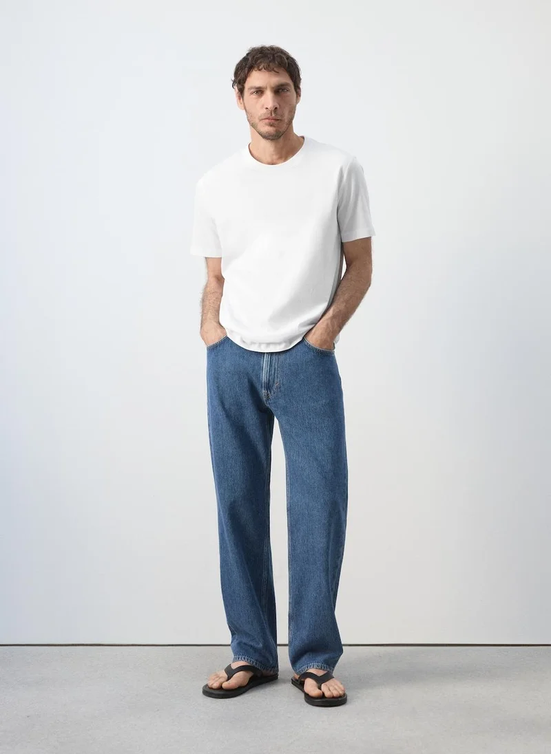 Mango Man 01-BLANCO Slim Fit T-Shirt 180Gsm for Men | Best Price UAE