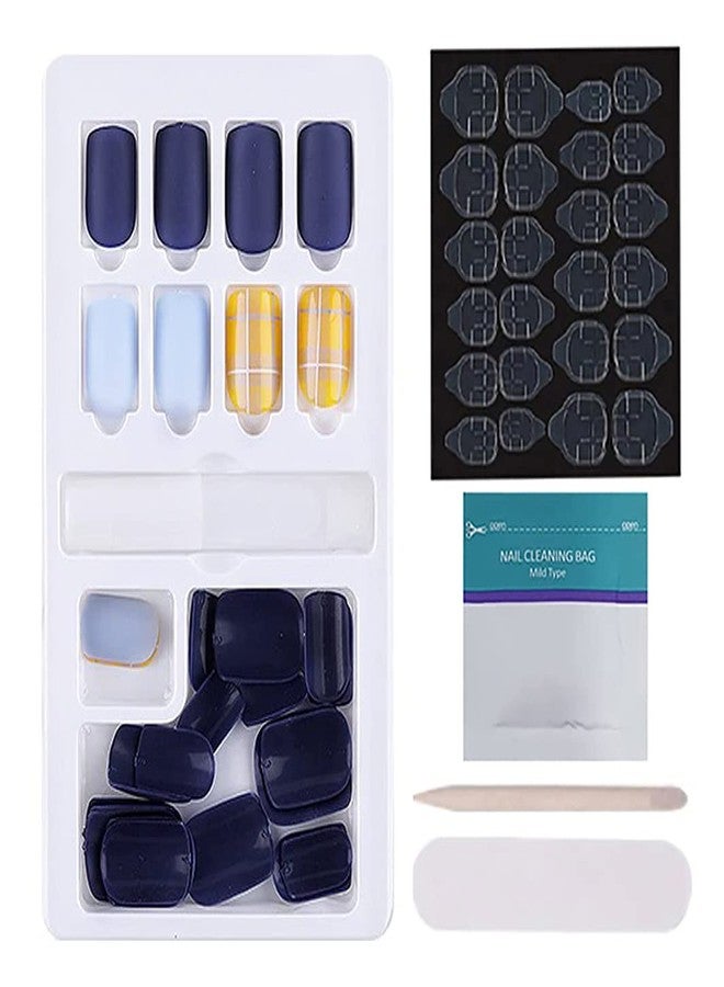 STORE 2508 Store2508 Press on Gel Nails 30 Pcs with Double Sided Jelly Adhesive Nail Glue Nail Filer MB658_DESIGN 16 - Image 1