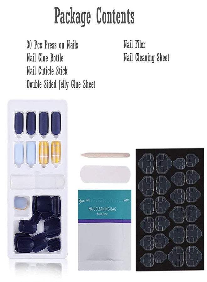 STORE 2508 Store2508 Press on Gel Nails 30 Pcs with Double Sided Jelly Adhesive Nail Glue Nail Filer MB658_DESIGN 16 - Image 3