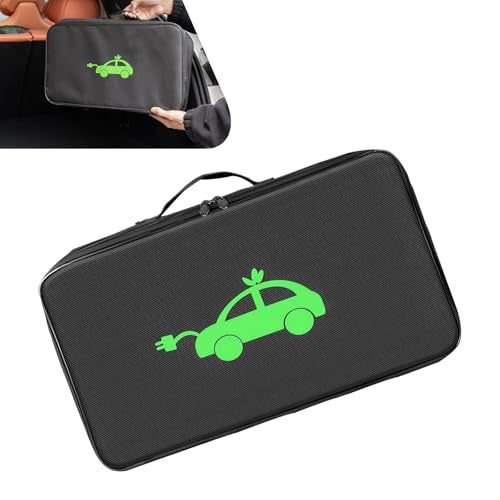 Arwrilt Car Tools Cable Bag Waterproof Electric Vehicle Charging Cable Organizer Bag Portable EV Charging Cable Bags Storage Organizer for Jumper Cables Universal for Cars Trucks Rectangle - Image 1