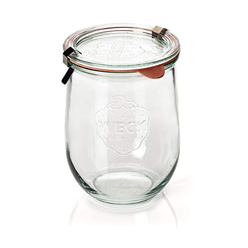 Weck Tulip Jars 1 Liter - Large Sourdough Starter Jars with Wide Mouth, Glass Lids and Keep Fresh Covers - Suitable for Canning and Storage (2 Pack) - Image 5