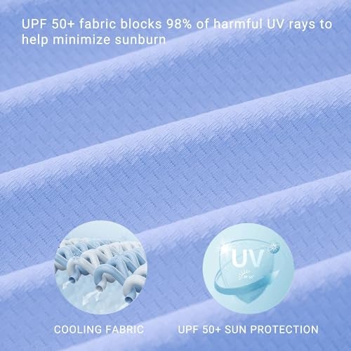 Willit UPF 50+ Women's Swim Cover Up Sun Protection Beach Swimwear Bathing Suit Long Hoodie Jacket SPF Fog Blue L - Image 5