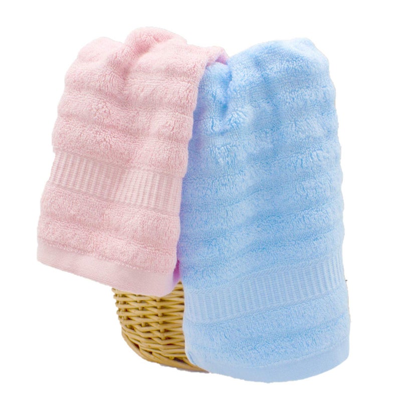 Mush Bamboo Hand Towels Set of 2 | 100% Bamboo Gym Towel for Men/Women Workout | Ultra Soft, Absorbent & Quick Dry Towel for Gym, Travel, Sports and Yoga | 40 X 60 cms | 600 GSM (Sky Blue & Pink) - Image 1