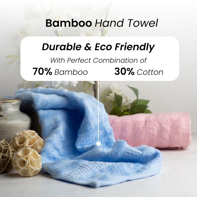 Mush Bamboo Hand Towels Set of 2 | 100% Bamboo Gym Towel for Men/Women Workout | Ultra Soft, Absorbent & Quick Dry Towel for Gym, Travel, Sports and Yoga | 40 X 60 cms | 600 GSM (Sky Blue & Pink) - Image 4