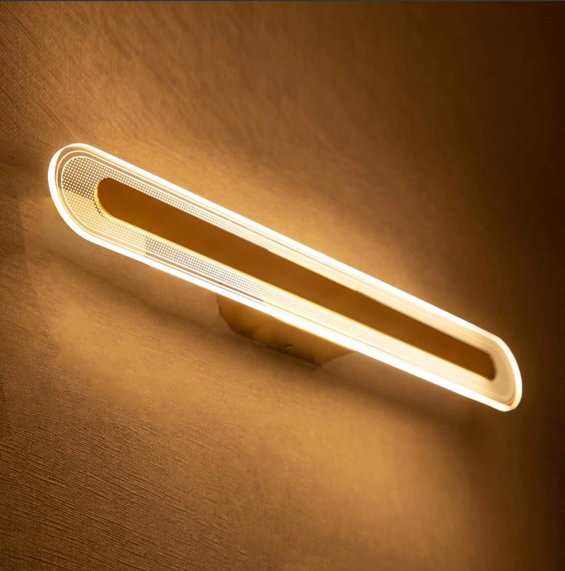 Groeien 15 Watts Modern Transparent Decorative LED Mirror Bathroom Picture Wall Light(Warm White) (1) - Image 1