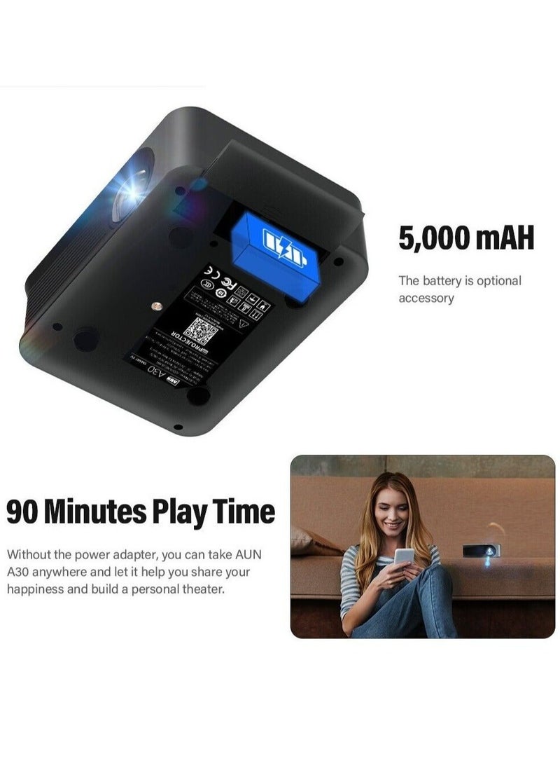 Generic - A30 MINI Projector, Portable 3D Theater, WIFI Sync Android/IOS Smartphone 4K 1080P Moive Videoprojector, LED Smart Cinema - Image 1