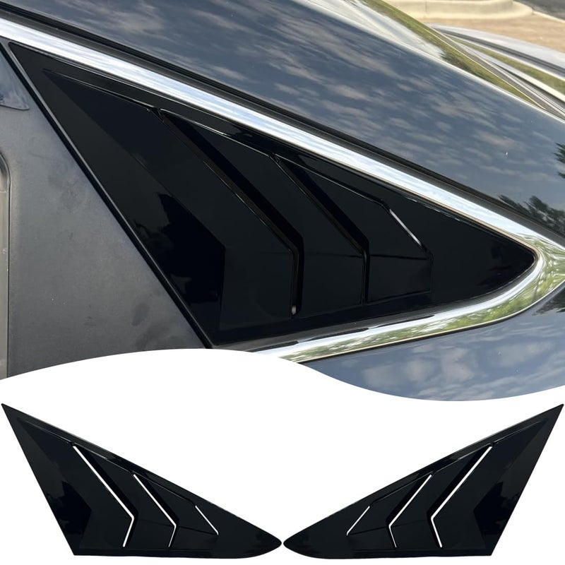 MUXEE 2Pcs Rear Side Window Louvers Air Vent Scoop Shades Cover for Hyundai SonataLF 20152017 ABS Bright Black Sport Interior Accessories Excludes The 20182019 midCycle Refresh Vehicles