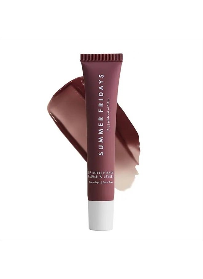 SUMMER FRIDAYS Lip Butter Balm - Conditioning Lip Mask and Lip Balm for Instant Moisture, Shine and Hydration - Sheer-Tinted, Soothing Lip Care - Brown Sugar (.5 Oz)  - Image 1