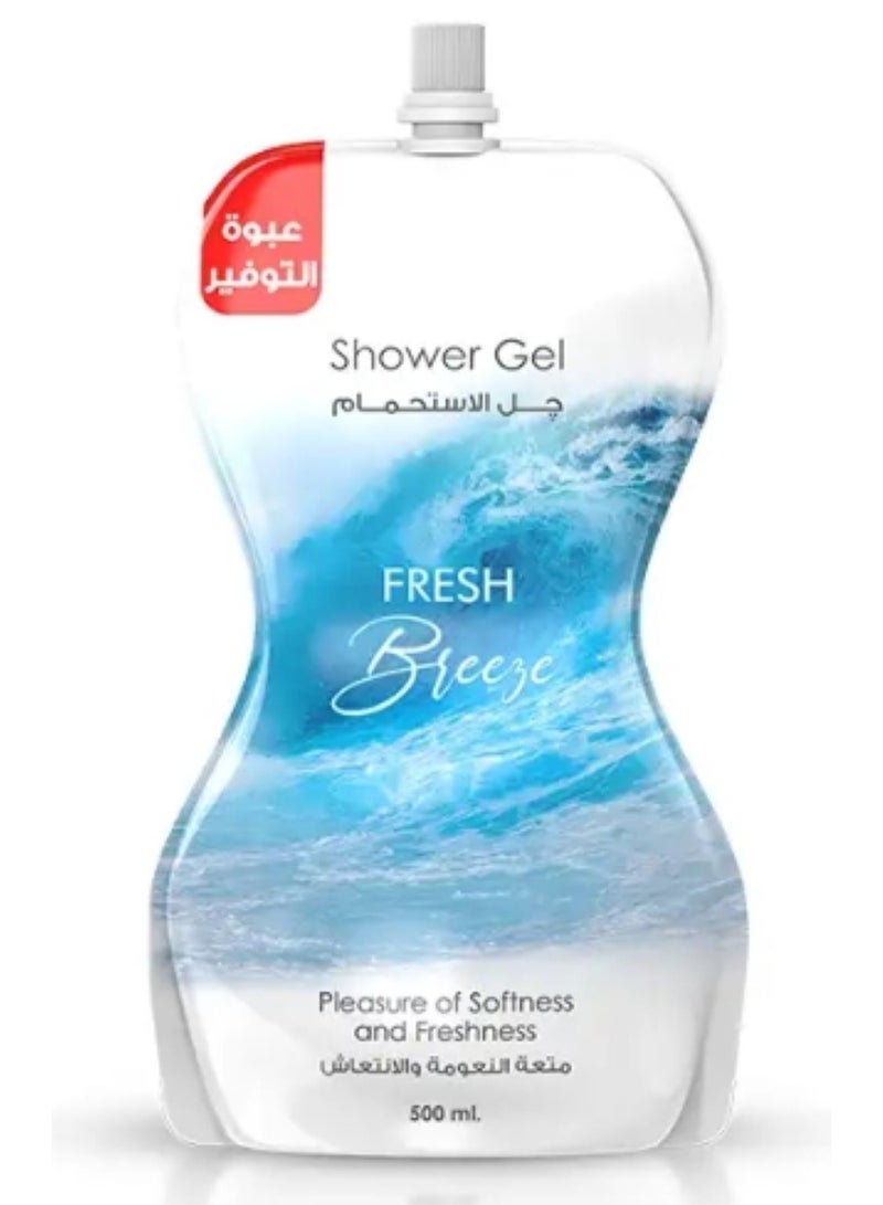 Eva Eva Skin Care Shower Gel Pouch Fresh Breeze 500 Ml  - Image 1