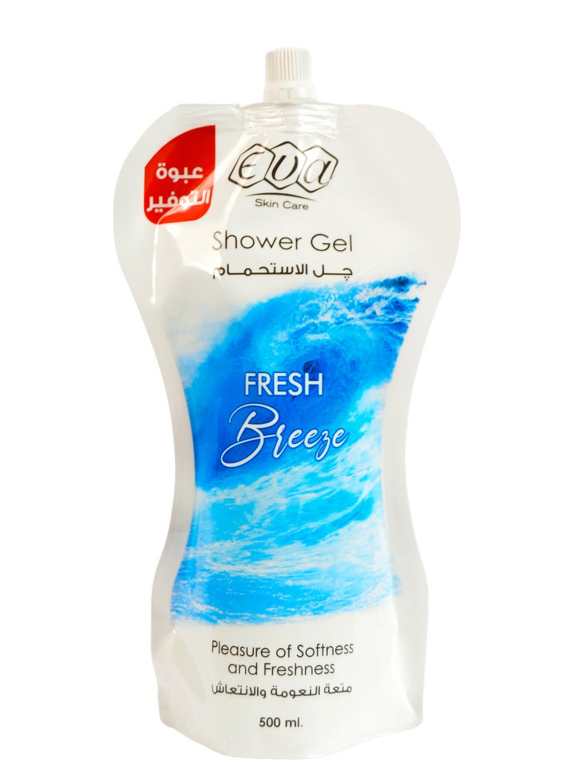 Eva Eva Skin Care Shower Gel Pouch Fresh Breeze 500 Ml  - Image 2
