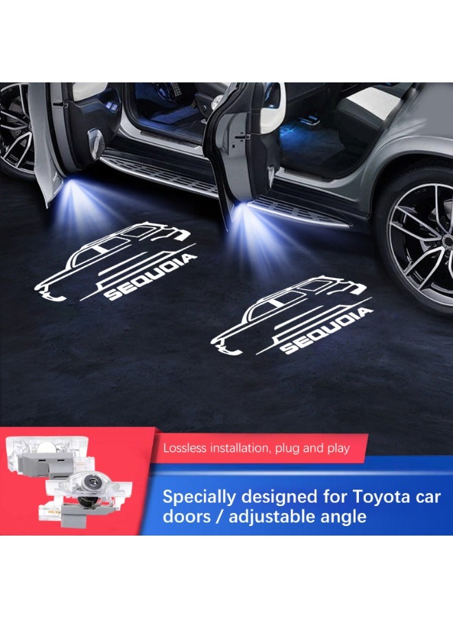 Vierex 2PCS LED Car Door Projector Lights HD Welcome Logo Shadow Lamps Plug & Play for Toyota Sequoia 2008–2024 - Image 2
