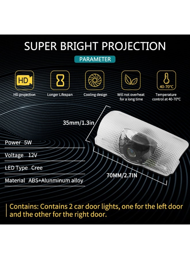 Vierex 2PCS LED Car Door Projector Lights HD Welcome Logo Shadow Lamps Plug & Play for Toyota Sequoia 2008–2024 - Image 5