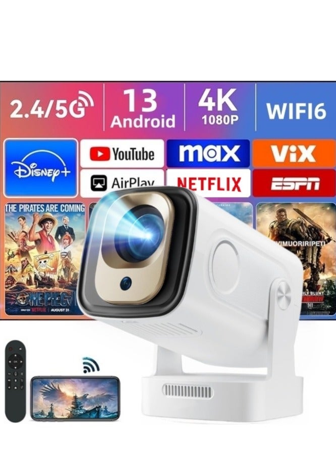 YT HY260 Pro Smart Mini Projector 4K with WiFi6 and Bluetooth 5.4, Auto Focus/Keystone, Full HD 1920*1080P, Built in Apps For Indoor Outdoor Compatible - Image 1