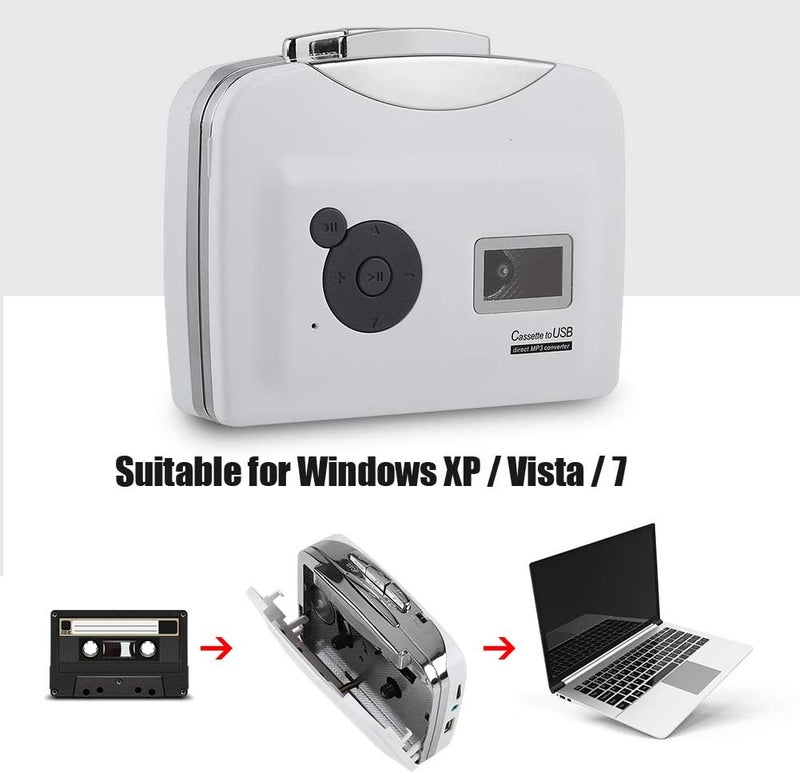 klarako USB Cassette Capture, Portable Cassette Tape to MP3 Converter USB Flash Drive Capture Audio Music Player Music-Player Cassette to MP3 Player - Image 2