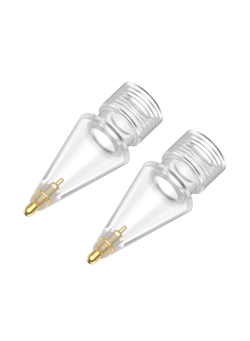 Excefore Replacement Tips for Apple Pencil, 2 Pack Compatible with Apple Pencil 2nd Gen and 1st Gen, No Wear Out Fine Point Precise Control Pen Like Nibs for Apple Pencil (Clear 1.8mm)  - Image 1