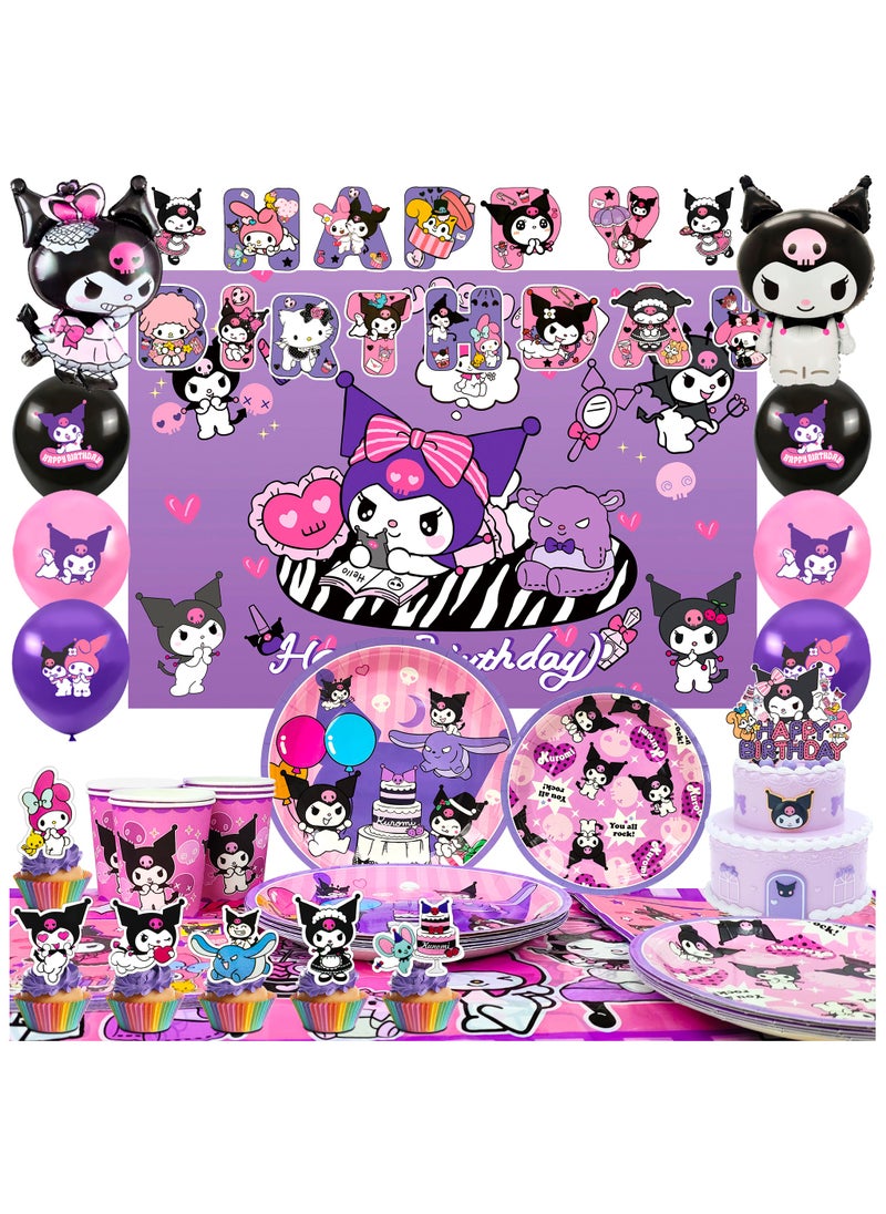 FRUITFUL PARTY - Kuromi Birthday Party Decorations, Kuromi Party Supplies Including Backdrop, Birthday Banner, Tablecloth, Balloons, Cake Toppers etc for Kuromi party decorations - Image 1