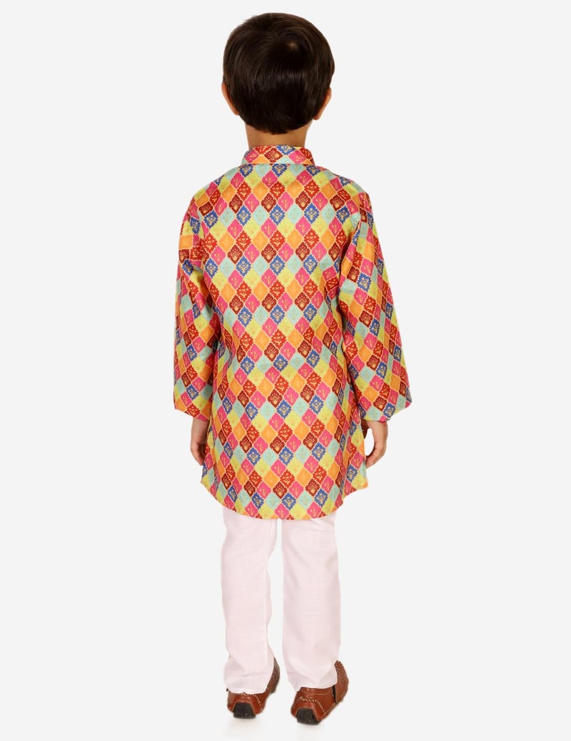 superminis Baby Boys Printed Cotton Kurta & Pant Dress (3-4 Years, Multicolor) - Image 3