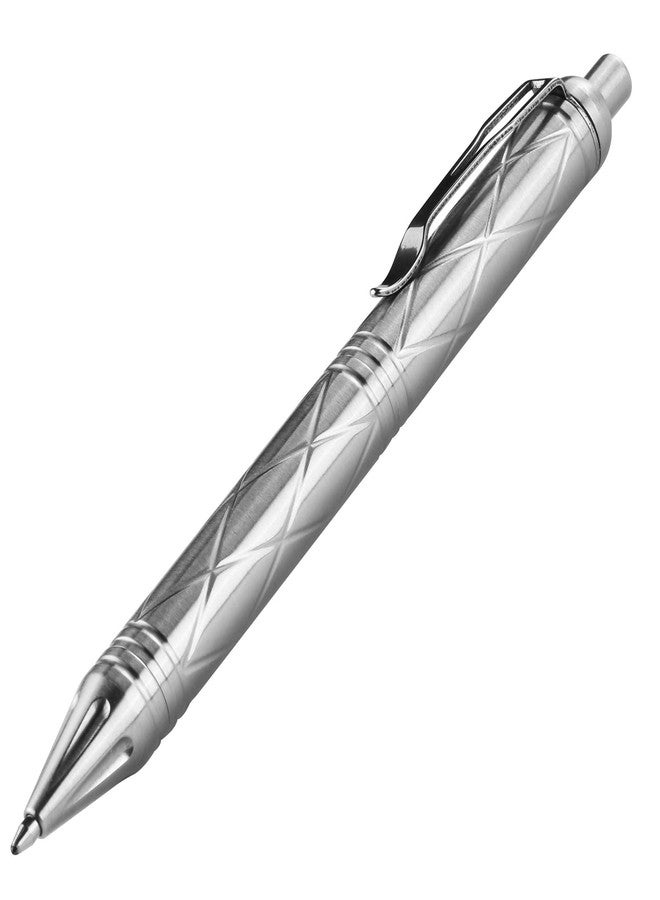 SMOOTHERPRO Stainless Steel Push Button Mechanism Pen Solid Comfortable Weight for Holding Click Ballpoint for Valentines Easter Christmas Birthday Festival Signature Gift(PSS043) - Image 1