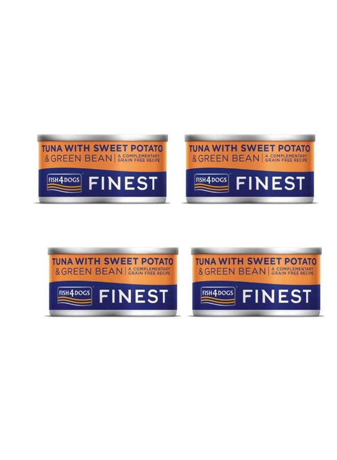(فيش٤دوجس) فيش فور دوغز فاينست – تونة مع بطاطا حلوة وفاصوليا، طعام رطب للكلاب البالغة ٨٥ غ