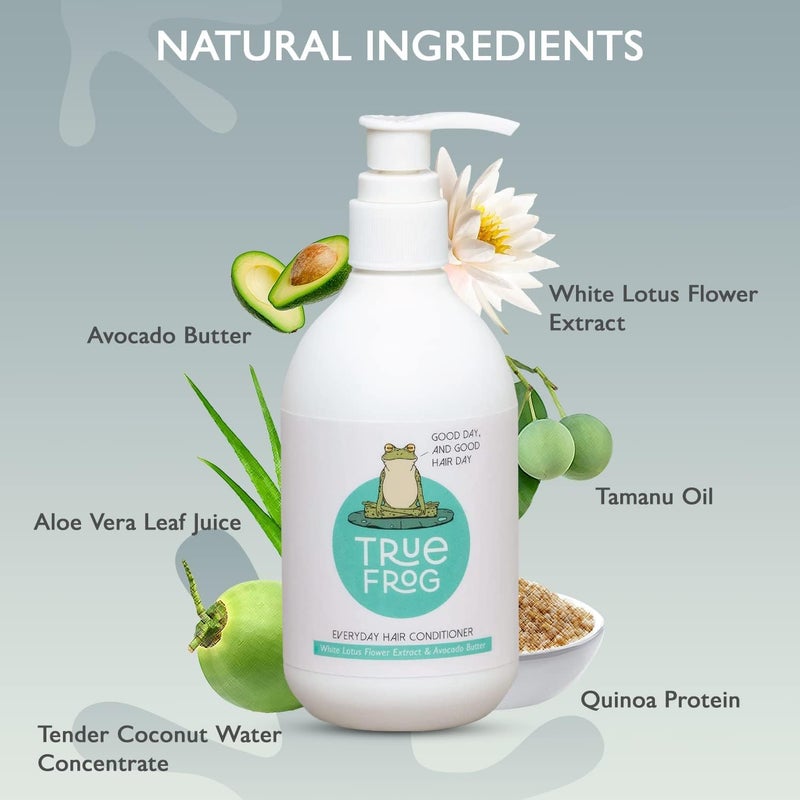 True Frogs Curly Hair Kit with Shampoo for Curls Everyday Hair Conditioner and Curl Defining Cream To Moisturize and Define Curls With Beetroot Extract and Ricewater Extract For Curly Wavy Hair  Combo Pack of 3  750ml - Image 4