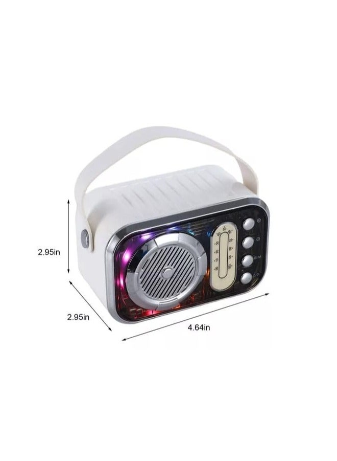 Wireless Portable Bluetooth Karaoke Speaker With LED Lighting White Color  - Image 3