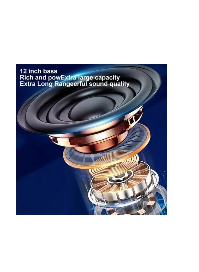 Wireless Portable Bluetooth Karaoke Speaker With LED Lighting White Color  - Image 4