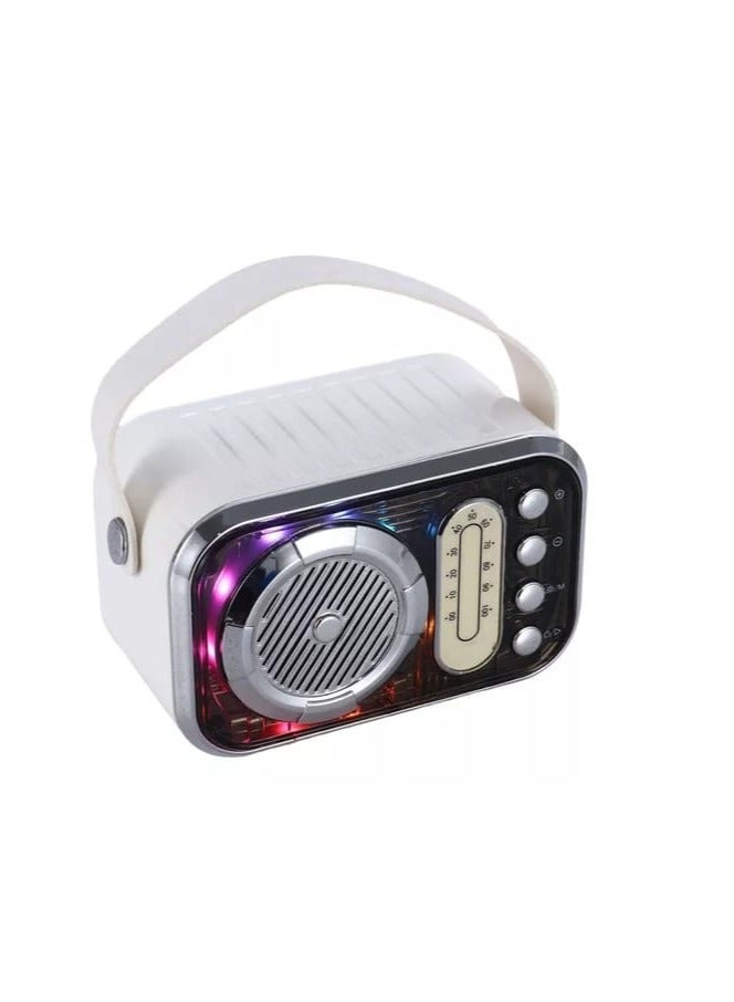 Wireless Portable Bluetooth Karaoke Speaker With LED Lighting White Color  - Image 2