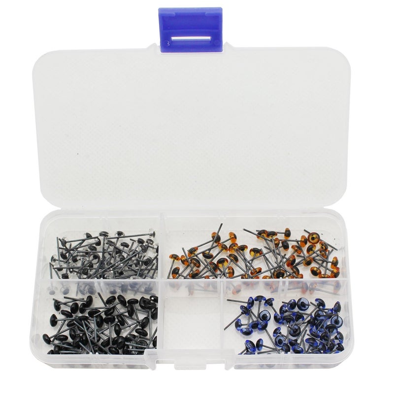 Raogoodcx 200pcs Mini Glass Black/Blue/Amber/Clear Eyes Kits for Toy Teddy Puppets Dolls Wool Felting Crafts - Image 5