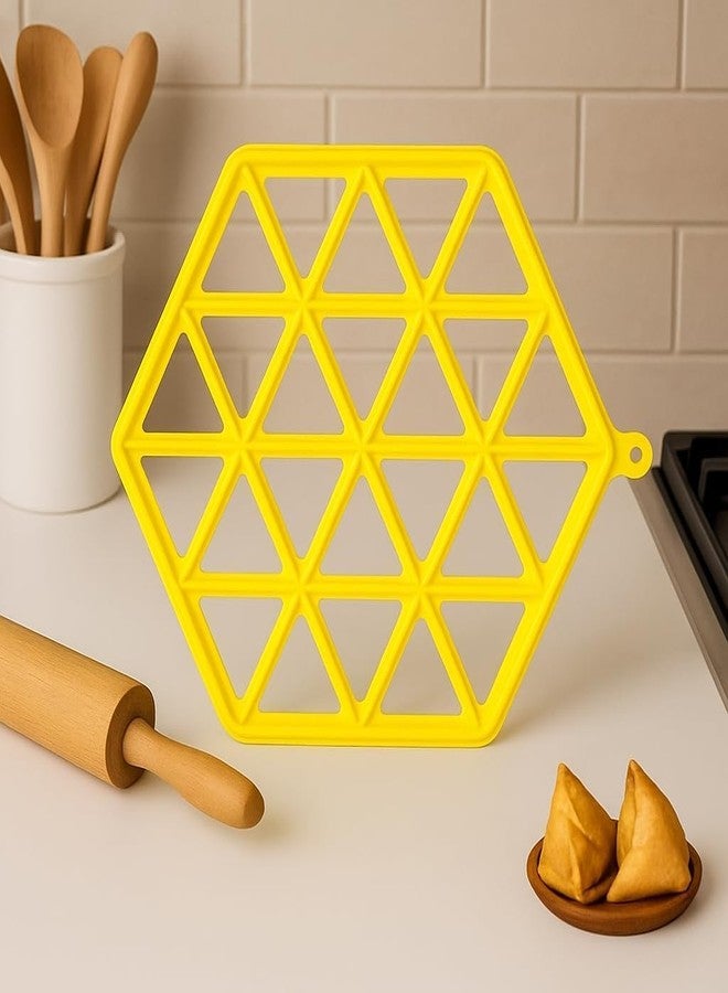 ADson™ Samosa Maker Mould, Yellow, BPA Free, Dishwasher Safe - Image 1