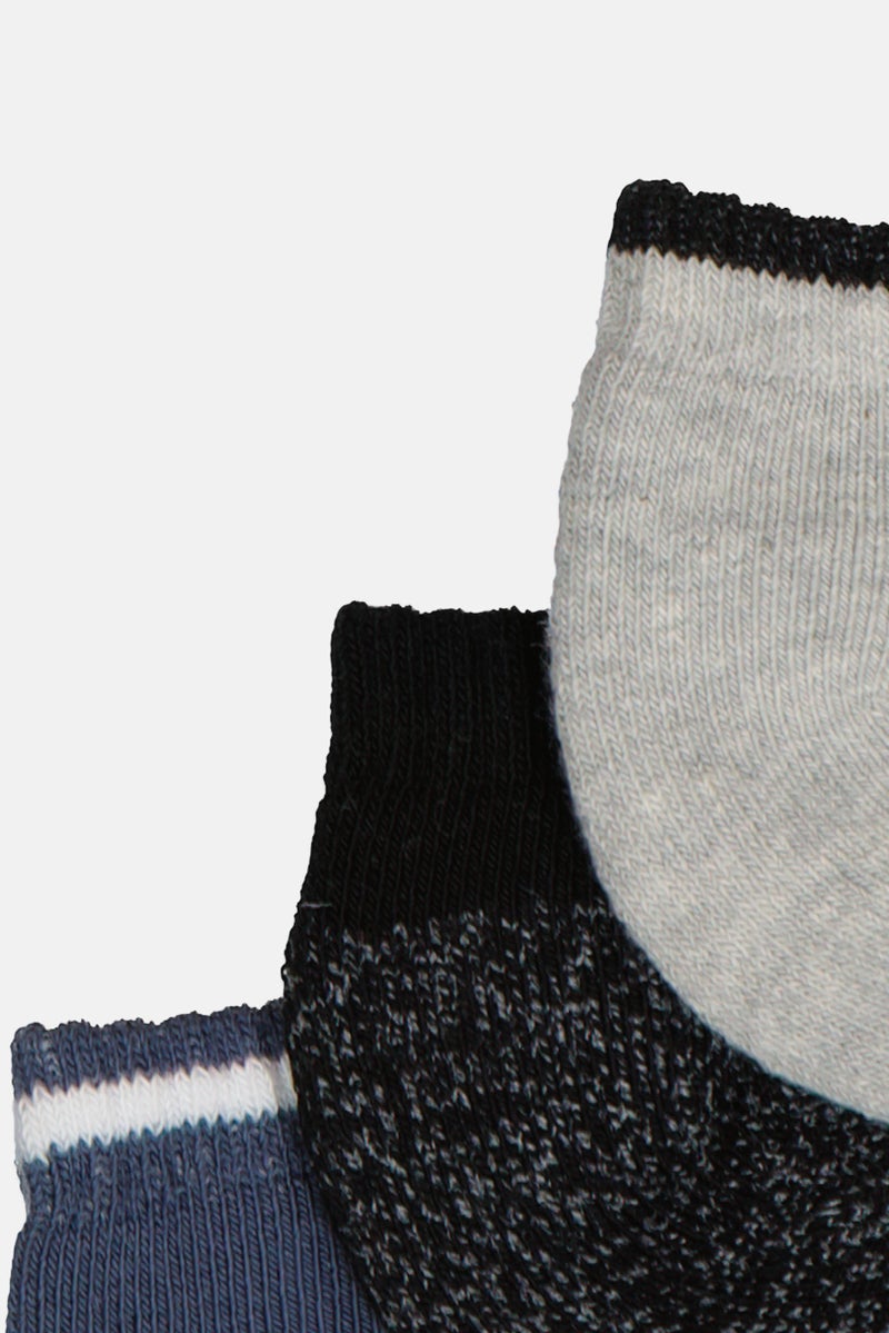 Rocawear Men 3 Pair Textured Ankle Socks, Multicolor - Image 3