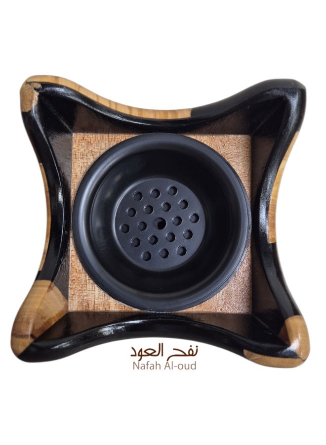نفح العود مبخرة صينية – تصميم من الرخام الأسود والخشب - Image 3